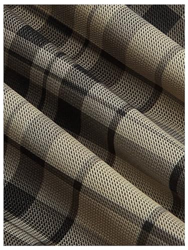 Women's Mesh Spaghetti Strap Long Plaid Dress V Neck Vintage Flared Cami Dress