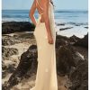Women's Plunge Neck Backless Low Cut Maxi Dress Rose Floral Wedding Guest Dresses