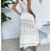 Women's Crochet Dress Bathing Suit Cover Up Hollow Out Beach Maxi Sundress Coverups