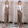 Womens High Roller Denim Bib Jumpsuits Casual Loose Sleeveless Baggy Overalls Jeans Pants Jumpers with Pockets