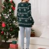 EXLURA Patterns Reindeer Ugly Christmas Sweater Jumper Pullover Tops
