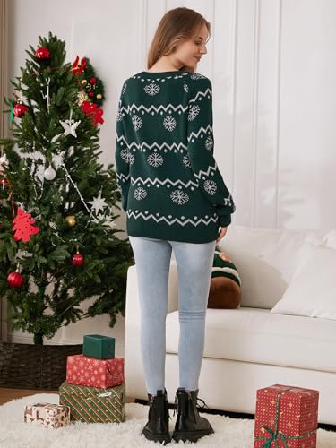 EXLURA Patterns Reindeer Ugly Christmas Sweater Jumper Pullover Tops