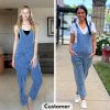 Womens High Roller Denim Bib Jumpsuits Casual Loose Sleeveless Baggy Overalls Jeans Pants Jumpers with Pockets