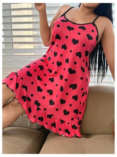 Women's Plus Size Nightgown Sleeveless Ruffle Chemise Slip Dress Spaghetti Strap Nighty
