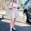 Rompers for Women Casual Short Sleeve Oversized Athletic Workout Reversible Hot Shot Tee Romper Deep Pockets