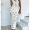 Women's Crochet Dress Bathing Suit Cover Up Hollow Out Beach Maxi Sundress Coverups