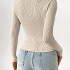 Women's Ribbed Knit Button Down V Neck Lightweight Cropped Cardigan Sweater